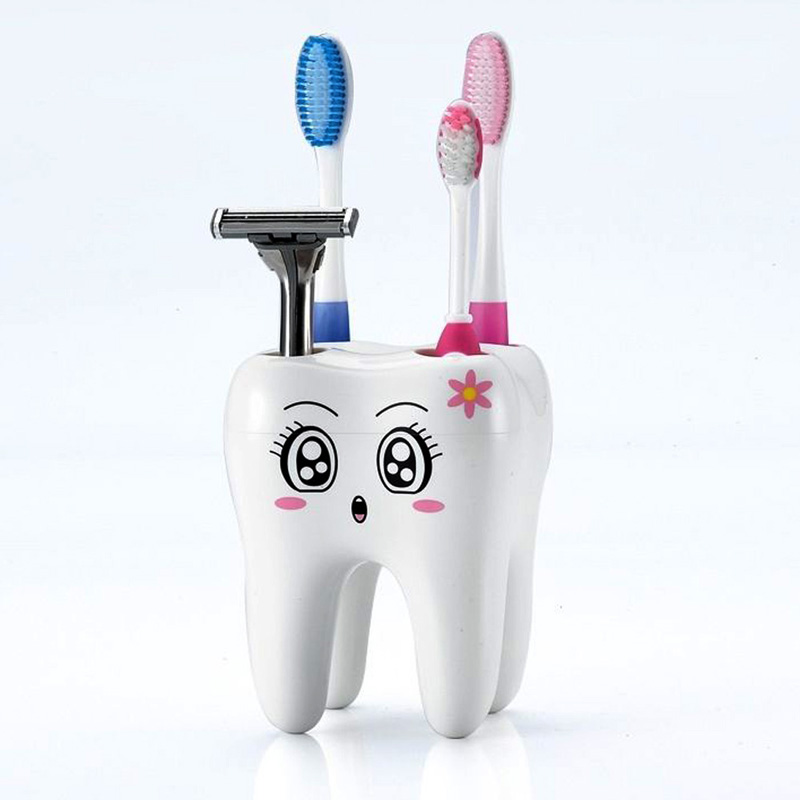 Funny Tooth Shaped Plastic Toothbrush Holder